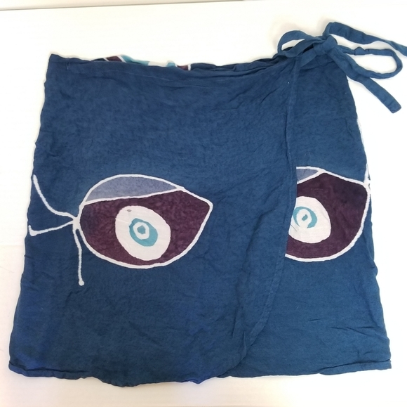 VINTAGE 90s Boho Wrap Tie Dye Skirt - Picture 6 of 10